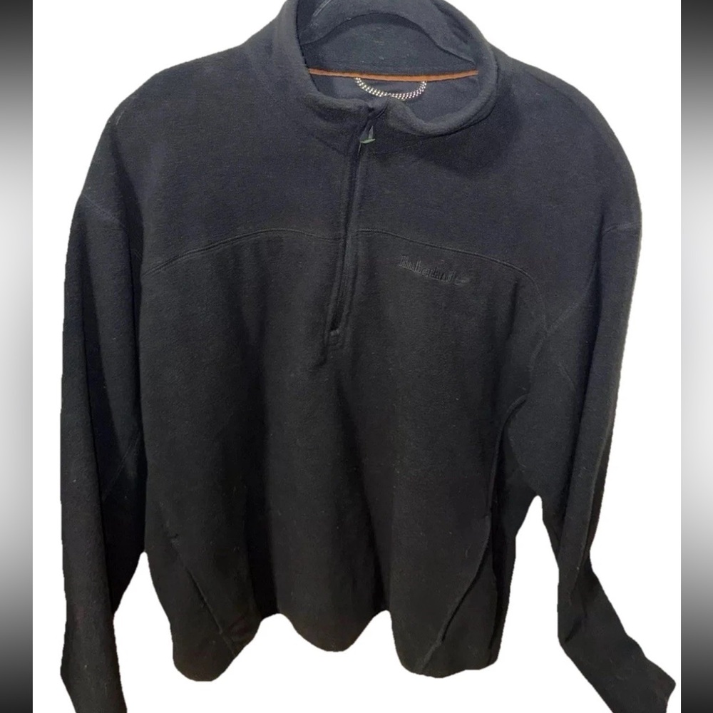 Timberland Men's Dark Gray 1/4 Zip-Up Fleece Sweater